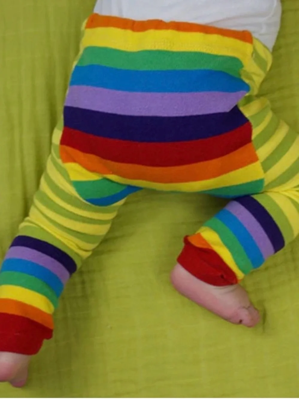 12 months -2T Green Rainbow Leggings by Bambino Land